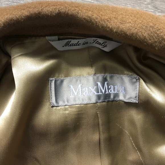 Max Mara 100% Virgin Wool Camel Long Coat Jacket - Picture 4 of 8
